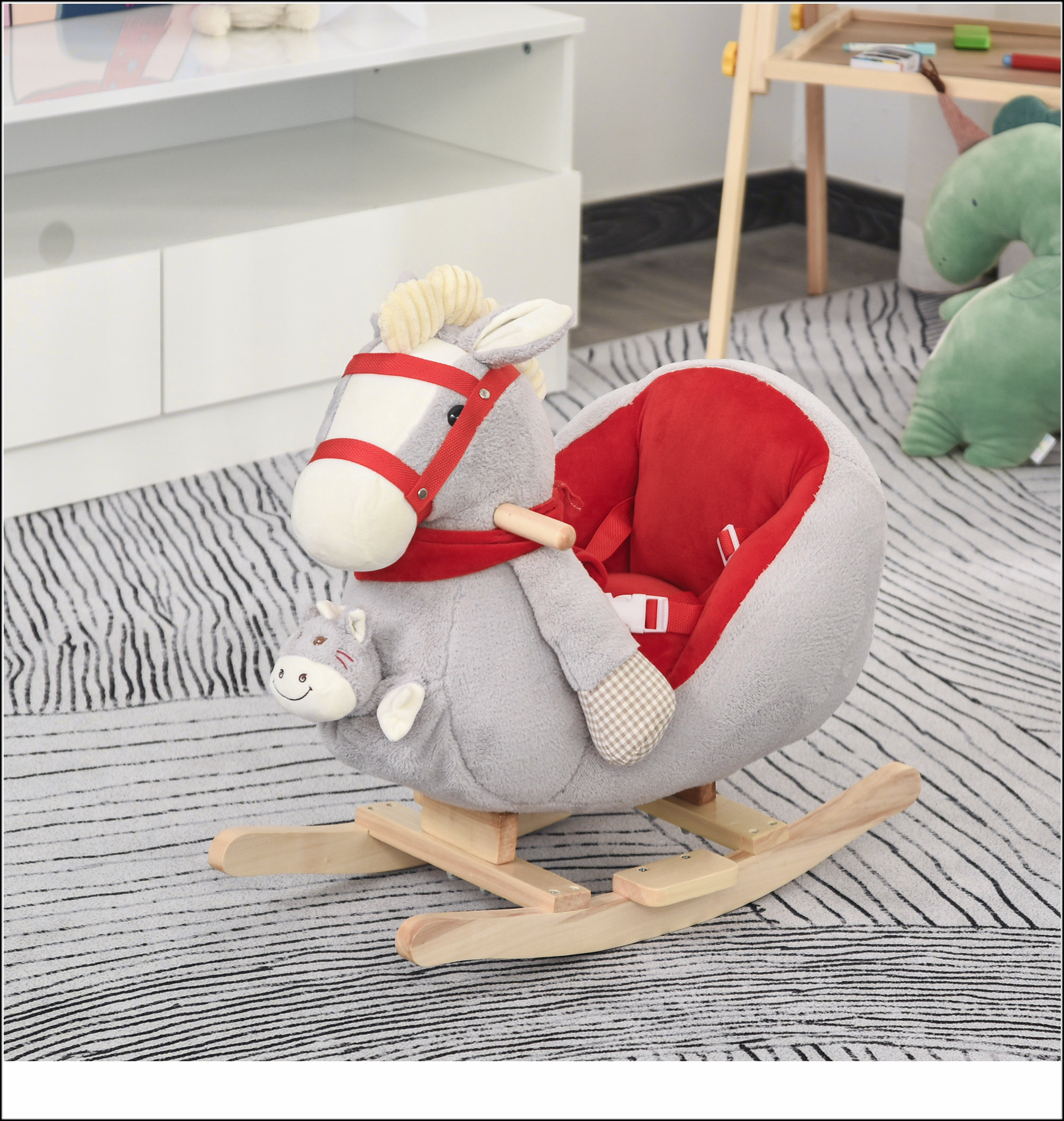 Ophelia & Co. Kids Ride-On Rocking Horse Toy, Rocker with Lullaby Song ...