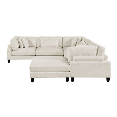 Hollen 6-piece L-shape Modular Sectional With Ottoman