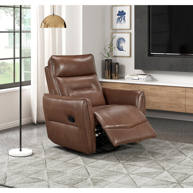 Fauteuil inclinable 1pc avec mouvement pivotant, Brun