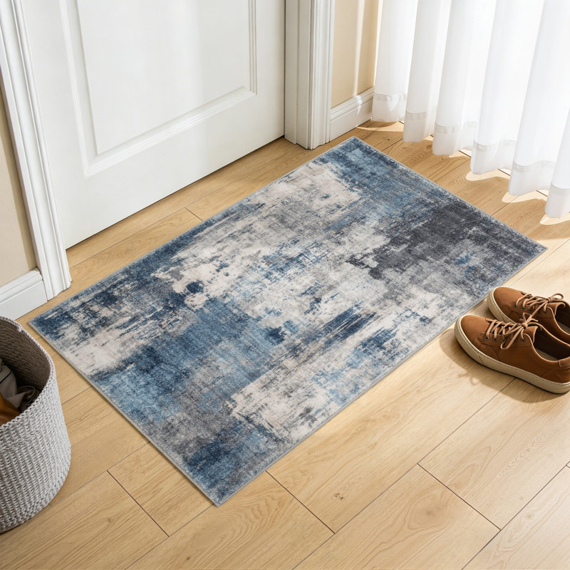 Eakes F334A2A36F834BE1B61993DA50F1CD59 Blue Accent Rug, 24" x 35"