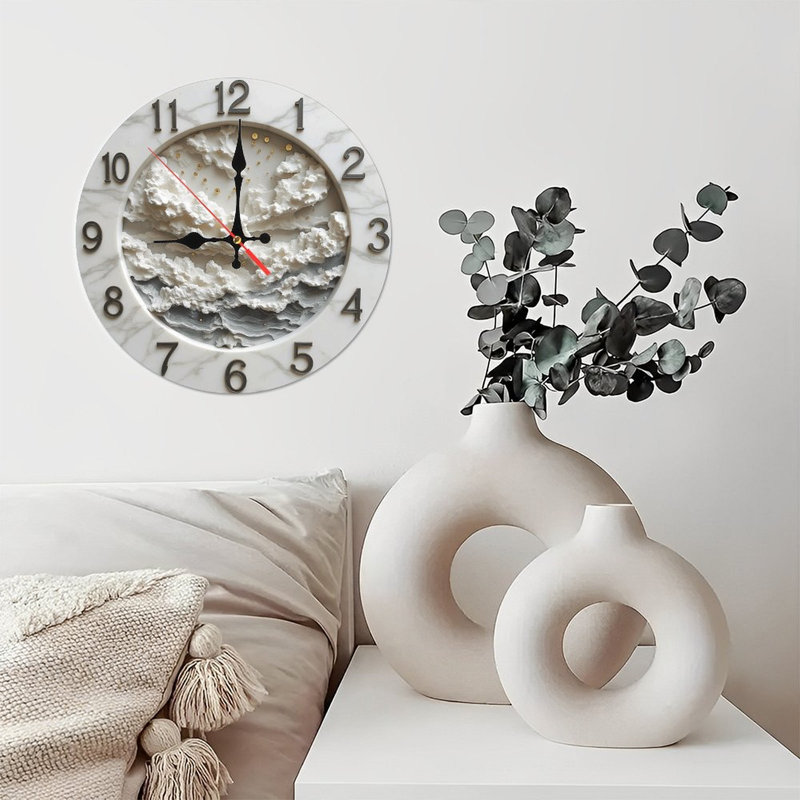 Horloge murale à relief en relief