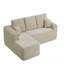 Canapé modulaire 104 po avec méridienne en forme de L, canapé modulaire moderne avec assise profonde, avec poches latérales, sièges rembourrés pour la chambre à coucher, pas d'assemblage requis, beige-284815623-284815617