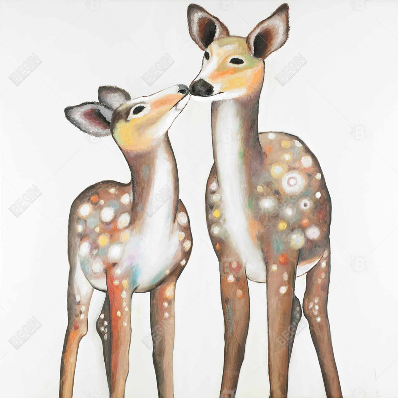 "Cerf avec son fauve"
