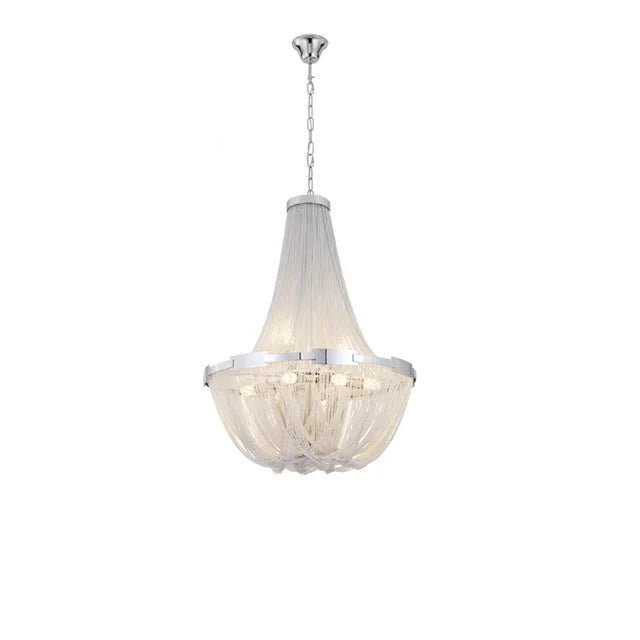 Loft LED Chandelier, 70cm H x 50cm W x 40cm D, Silver