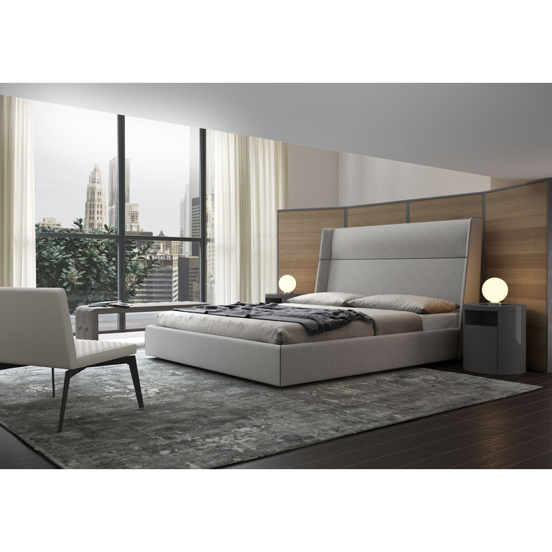 Bond Upholstered Bed, King, Gris