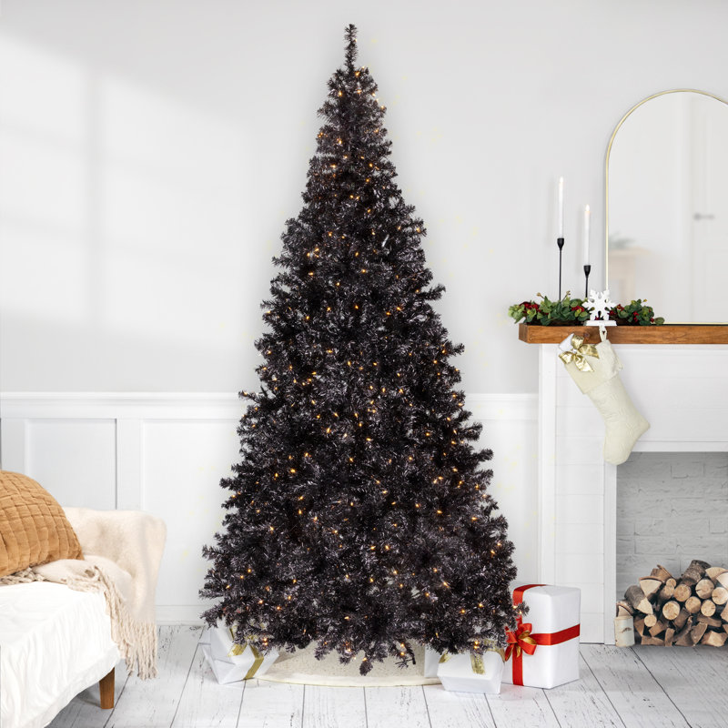 Arbre d'Halloween artificiel Tinsel - 9 pi - noir, Illuminée