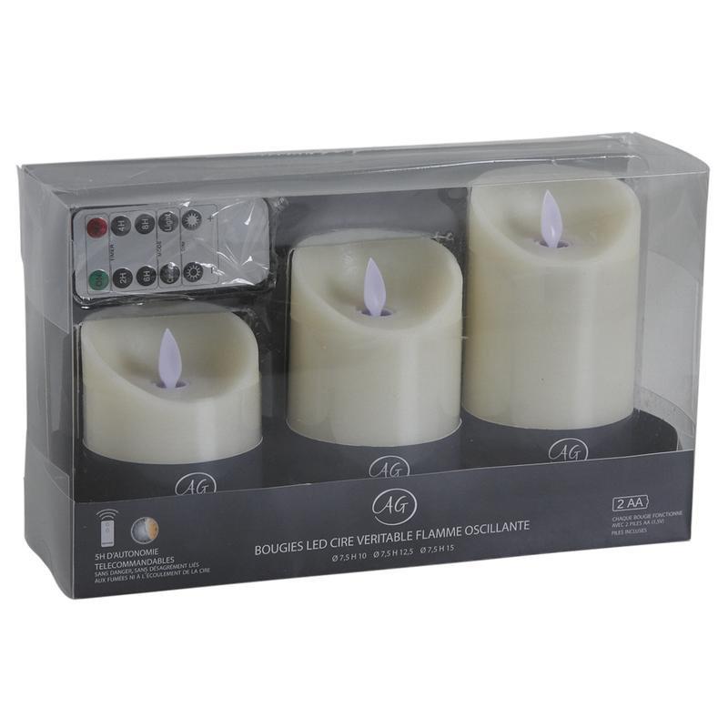 Flameless Candle, 16cm H x 30cm W x 9cm D
