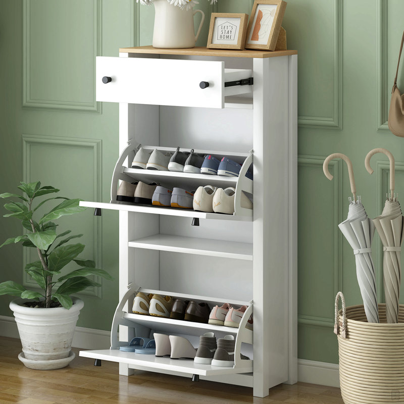 Meuble de rangement 10 paires de chaussures, Blanc