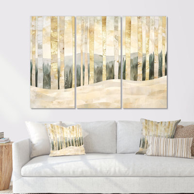 "Forest Forest Wall Art", ensemble botanique sur toile encadrée 3 pièces