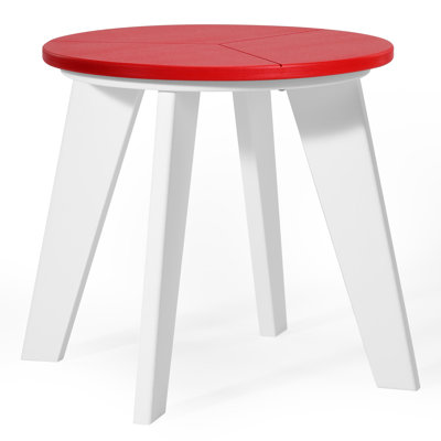 Outdoor Round 18" End Table, White