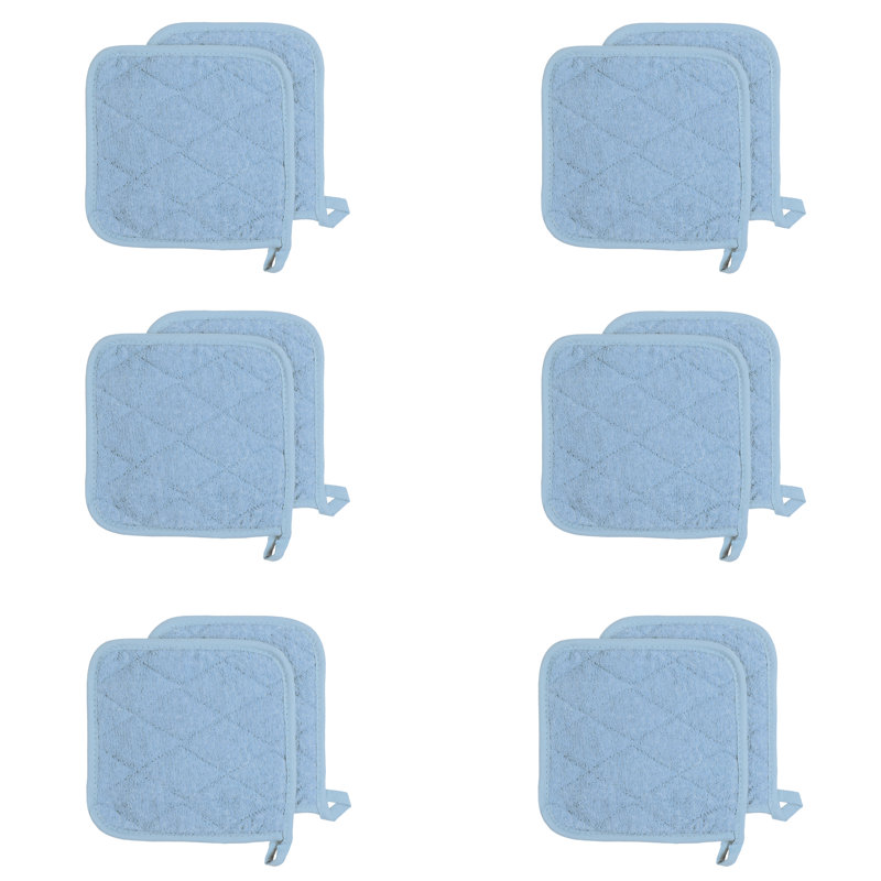 ArkwrightLLC 100% Cotton Potholder Set, Blue