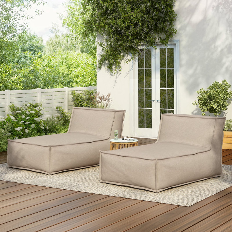 Fauteuil à billes d'extérieur, ensemble de 2, Beige