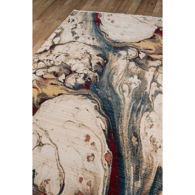 Kinzel Abstract Indoor Rug, Rectangle 2' x 3'
