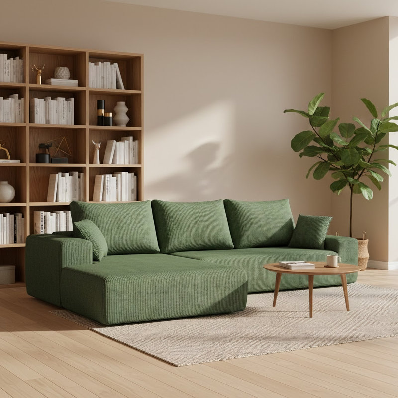 Boneless 2 - Piece No Assembly Required Upholstery Sofa, L-Shape Free Combination Cloud Sectional Couch for Living Room, Home Theater
