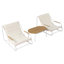 Ensemble de 3 chaises longues de patio avec table d'appoint en acacia-821271177