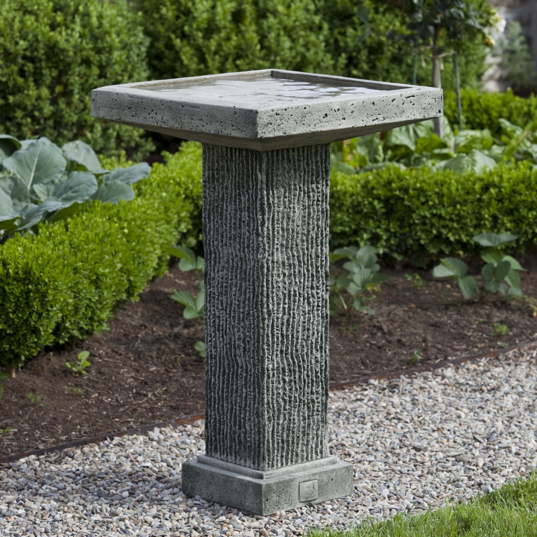 Reef Point Concrete Pedestal Birdbath Campania International 