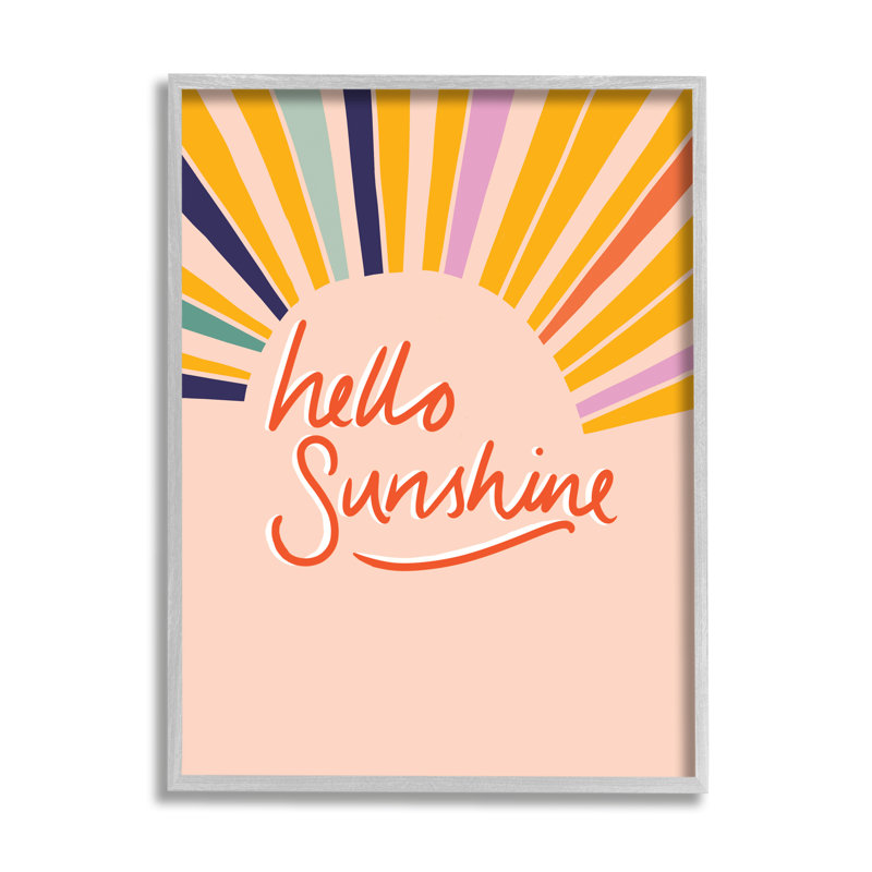 Hello Sunshine - art textuel sur toile, H 20 po x l 16 po, Estampe numérique Farmhouse