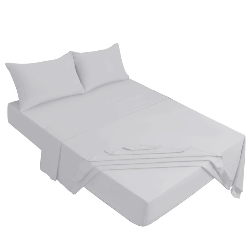 Meliah Microfibre Brushed Fitted Bed Sheet, Super King (6'), Silver