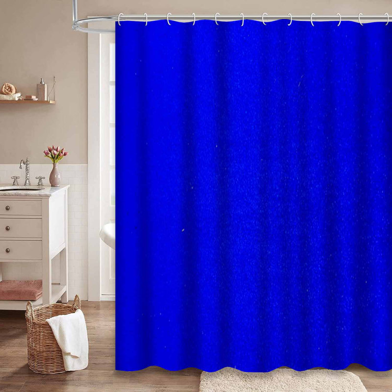 Rideau de douche bleu à motif abstrait en velours bleu avec 12 crochets, L 72 po x l 78 po