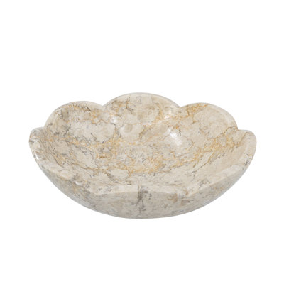Scalloped Deco Bowl W Gold