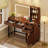 45.3’’L Modern Style Vanity Desk With Mirror, LED Lights And Power Outlet, Bedroom Makeup Vanity Table With Storage Cabinet And 4 Drawers-1181899373