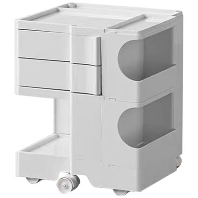 360° Rotating Movable Storage Cabinet Nightstand With 2 Slide Out Drawer