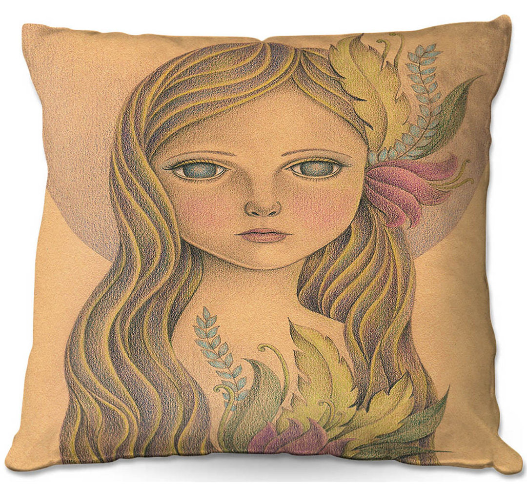 Couch the Gold in her Hair Throw Pillow DiaNoche Designs 