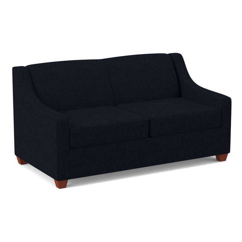 Phillips 68" Square Arm Loveseat with Reversible Cushions, Ridgecrest Midnight, BM Cherry