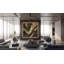Gilded Faultline Framed Canvas Wall Art by Kasian Art Studio - Black Frame-1879060770