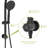 4.7" Rain Showerhead And 7 Hand Shower, Matte Black With Adjustable Shower Holder Hose-121320236