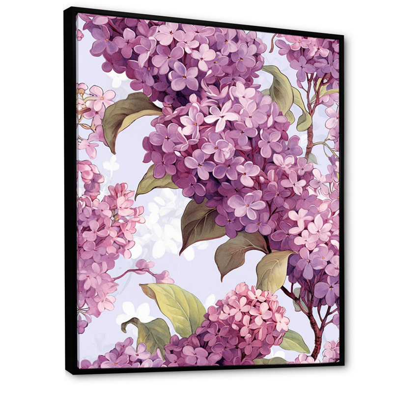 "Lilac mauve", impression sur toile encadrée, Cadre flottant noir, H 40 po x l 30 po x P 1,5 po
