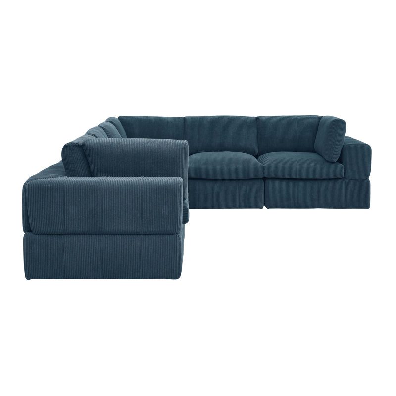 Canapé modulaire réversible large Areeba, Bleu très foncé, H 34 po x l 138 po x P 108,5 po