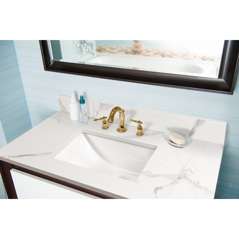 49-Inch White Calacatta Nowy Marble Vanity Top with Undermount Sink