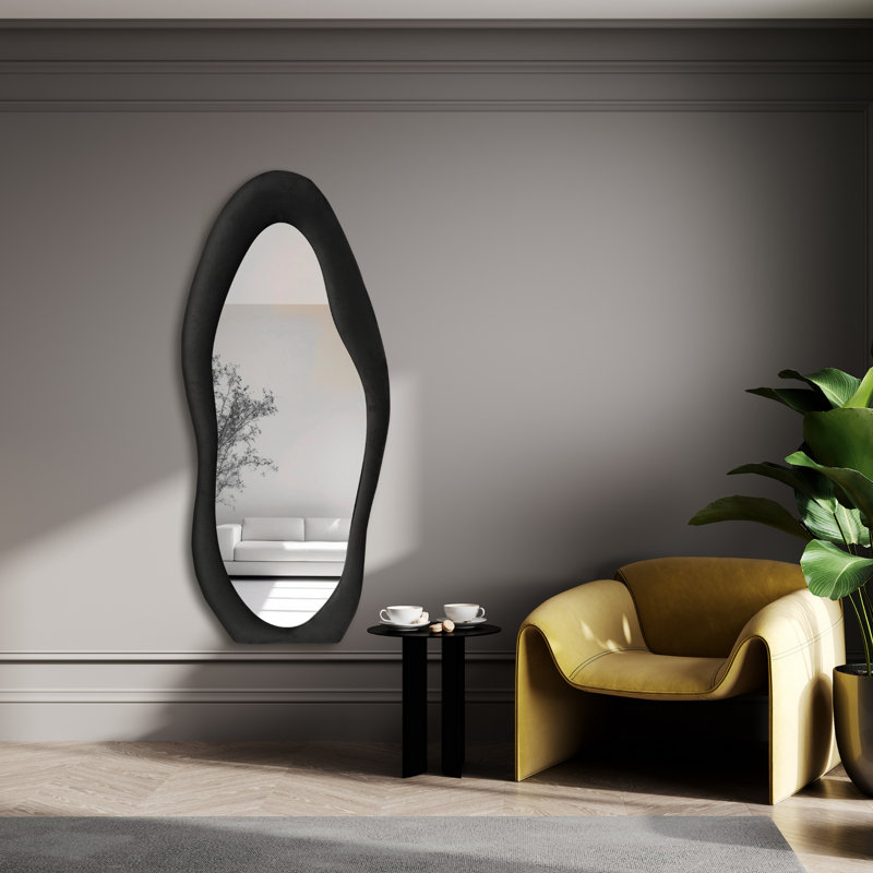 Miroir en flanelle Jascha, Gris