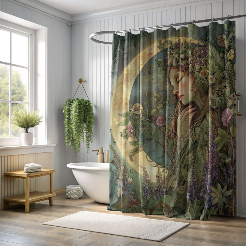 Rideau de douche standard 1 pièce Enchanted Tale Trail, H 74 po x l 71 po