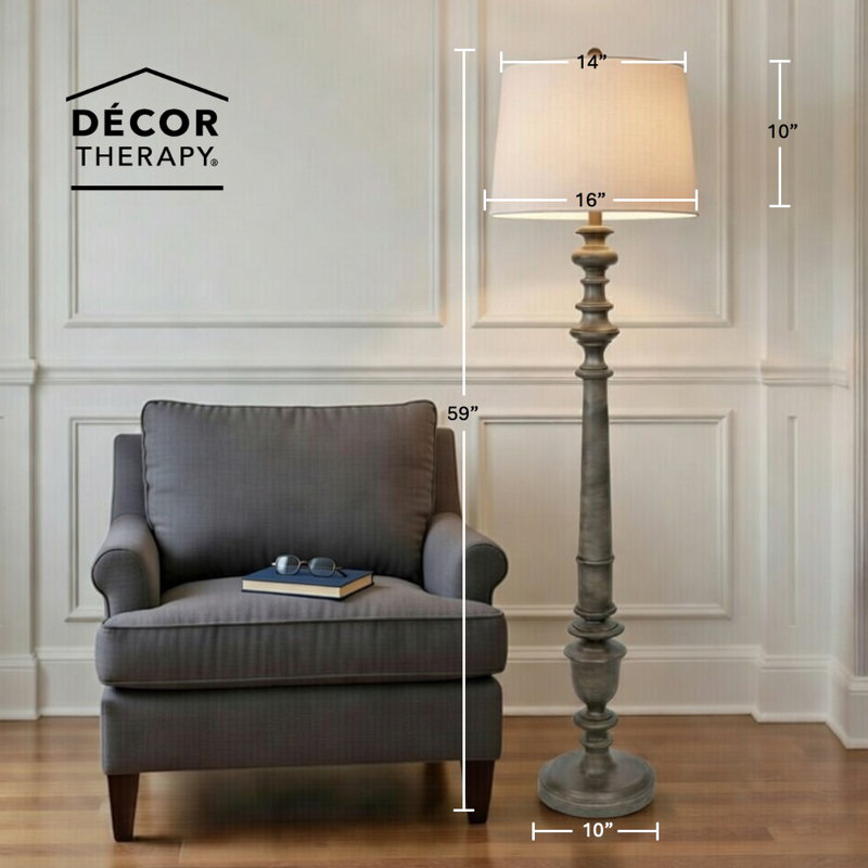  Benjamin Traditional Floor Lamp, Gray, Beige, Gray