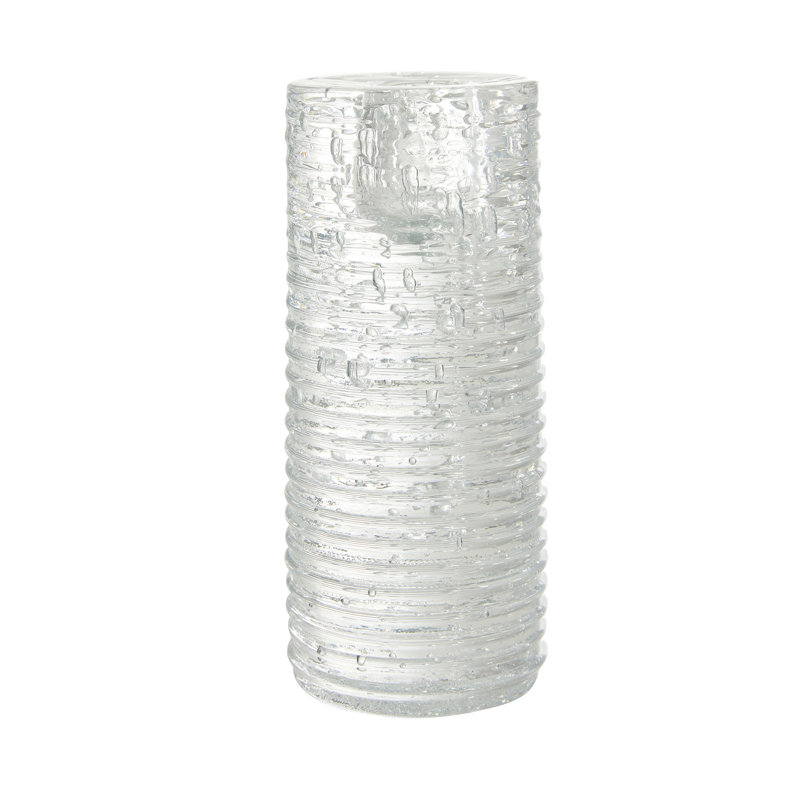 Clear Textured Glass Taper Candleholders Set