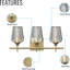 Éclairage pour meuble-lavabo 2 lumières 2 lumières