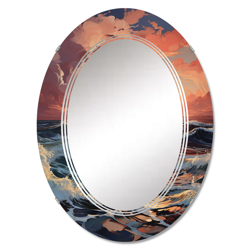 Norfolkvale - Miroir mural nautique et de plage ovale, 30 po x 20 po