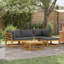 Ensemble de patio 5 pièces avec coussin en bois d'acacia massif-1687319670-1687319676