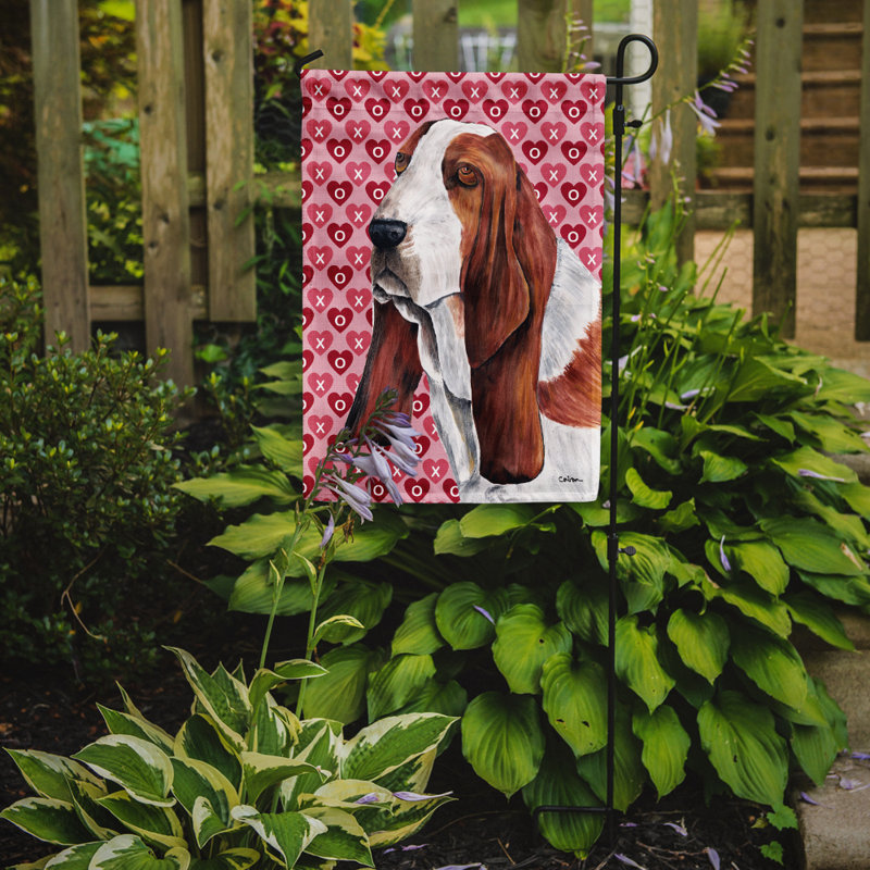 Drapeau de jardin Varastad, Basset hound (brun et blanc)
