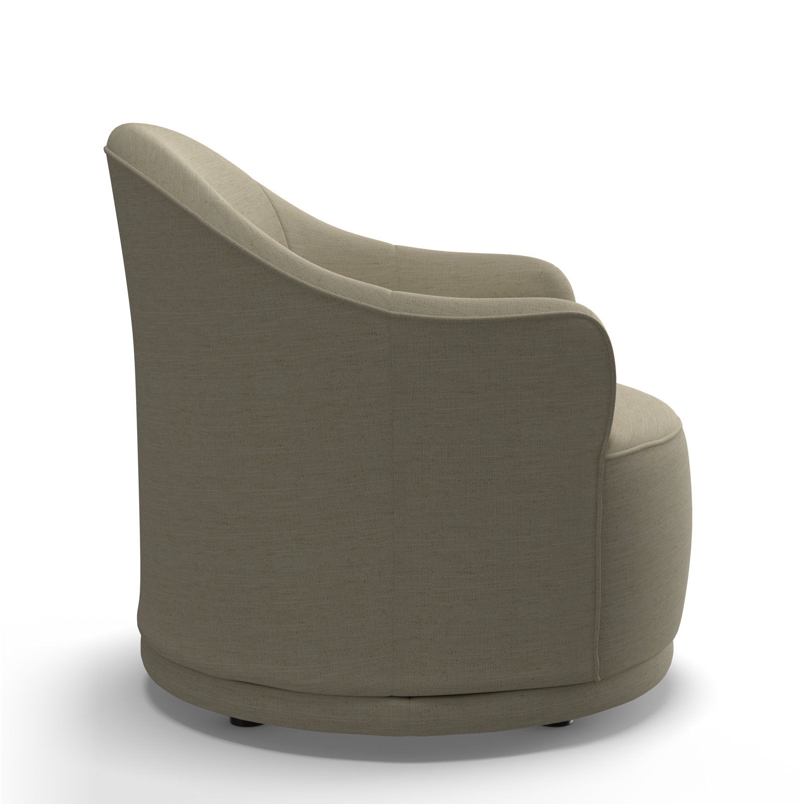 Rumi Upholstered Swivel Barrel Chair, Sand Performance Basketweave