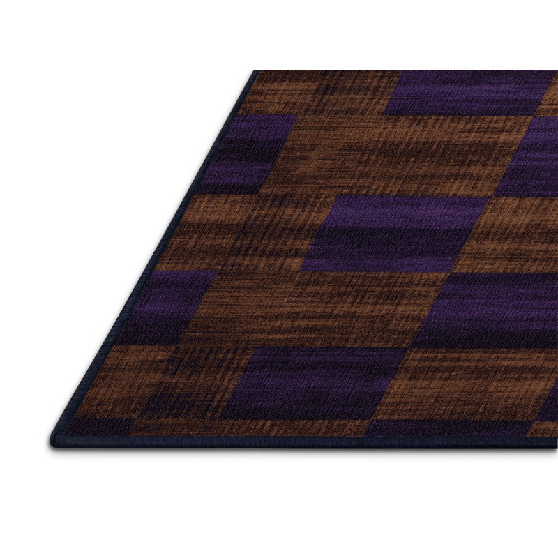 Tapis mauve lavable à la machine, Rond 4 pi