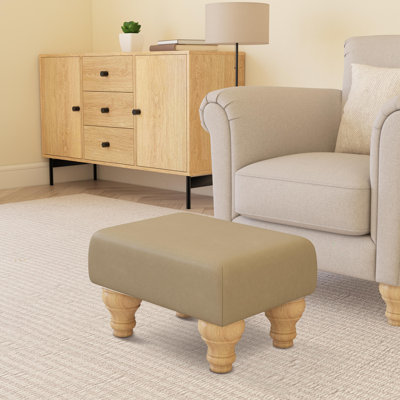 Acierno Natural Wood Turned Leg - Faux Leather