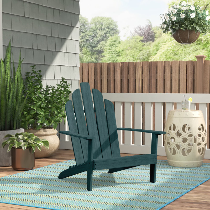 Chaise Adirondack en bois massif Ivania, Vert foncé