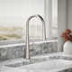 Tone Single Handle Pull Down Kitchen Sink Faucet with Three-Function Pull Down Sprayer