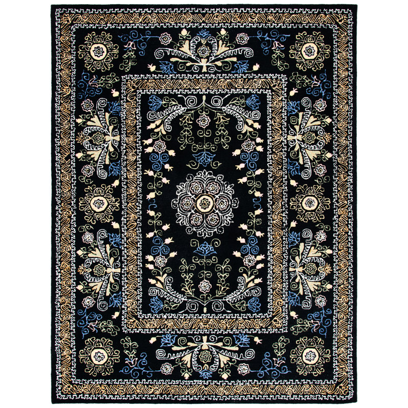 Tapis oriental en laine et coton touffeté à la main Ashly, Rectangle 8 pi x 10 pi
