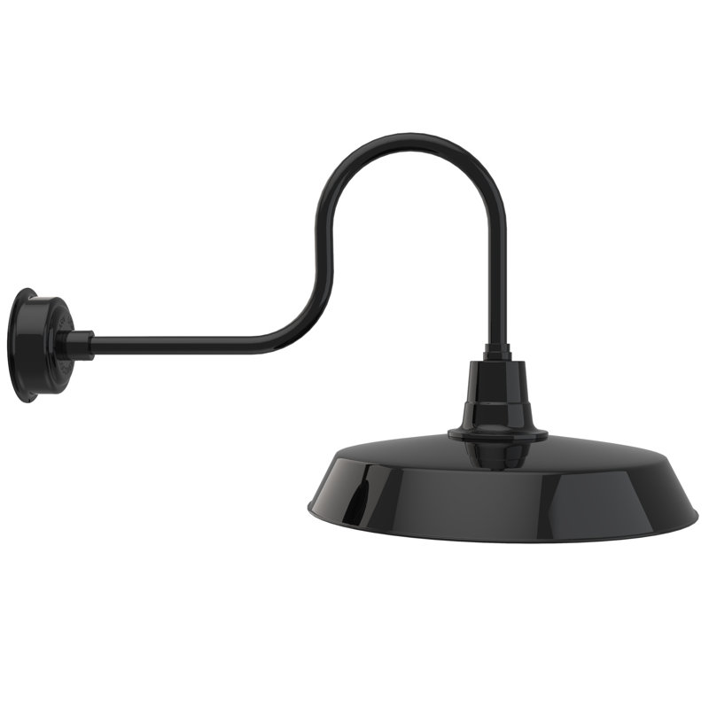 Luminaire de grange d’extérieur à del Haleigh, H 23,75 po x l 22 po x P 42 po, Noir