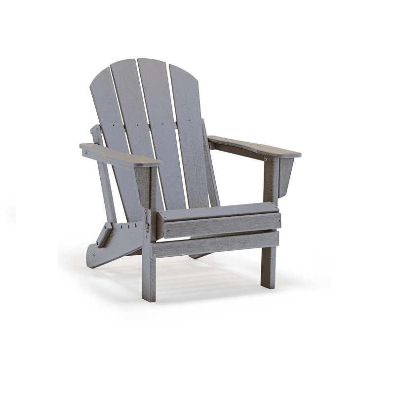 Chaise Adirondack pliable en résine / bénéfique, Gris clair