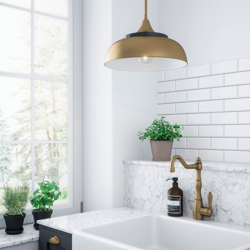 Barahona 1 - Light Single Pendant, Brass/Onyx